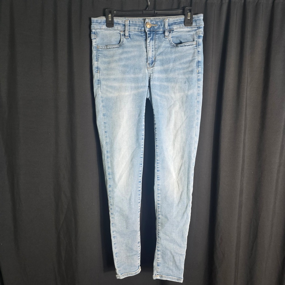 American Eagle Super Stretch Skinny Jeans Light Wash Blue Size 6 Regular